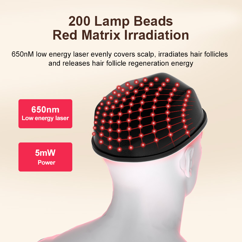 660nm red laser hair growth cap